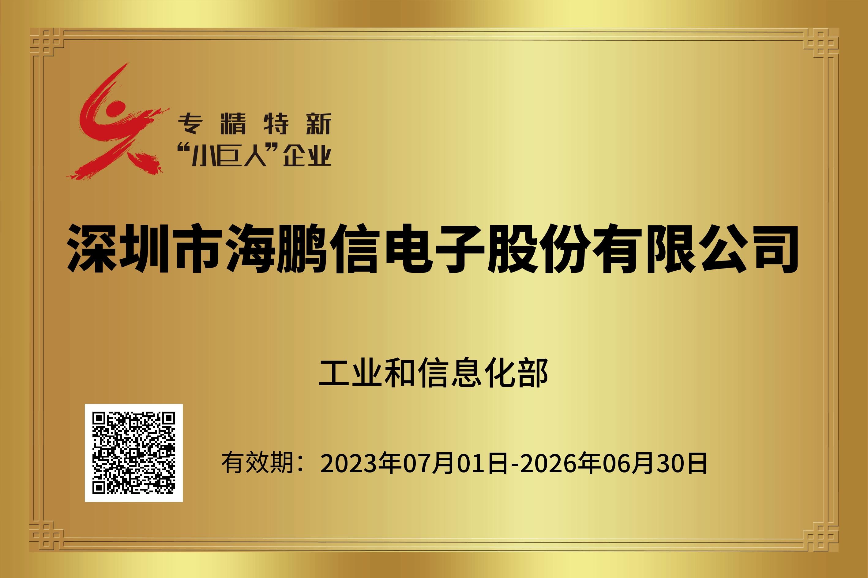 國家專精特新“小巨人”企業