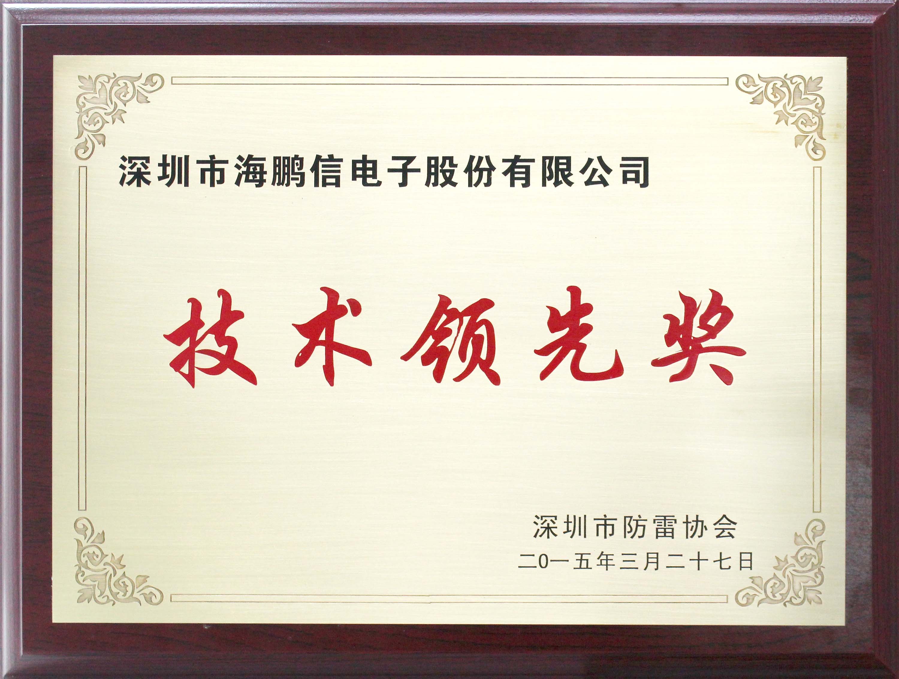 深圳市防雷協會授予“技_領先獎”(04-01-19-52-24)(1)