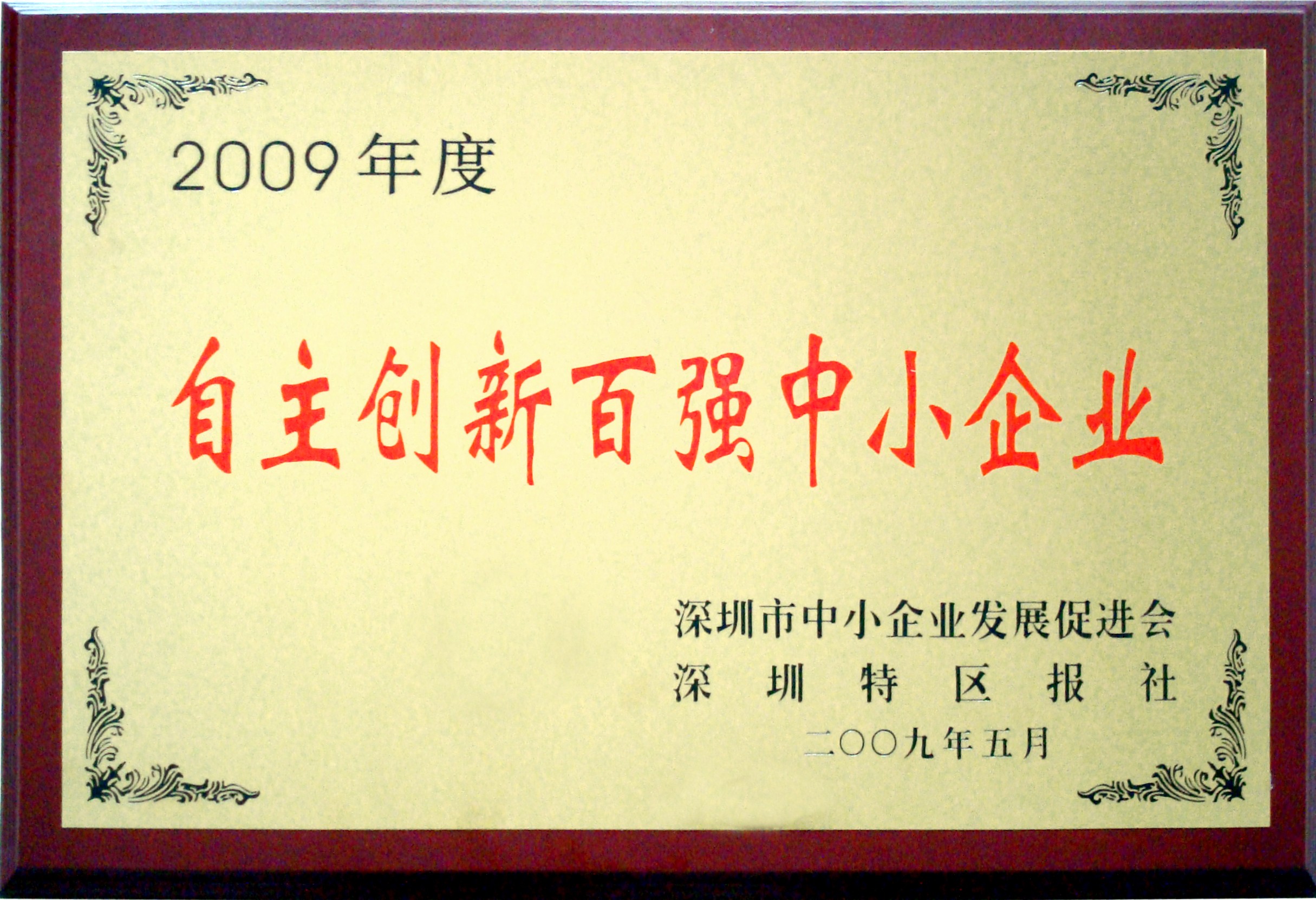 2009年度自主創新百強中小企業
